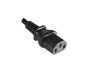 Preview: Cold device cable C13 to C20, 1mm², extension, VDE, black, length 1m